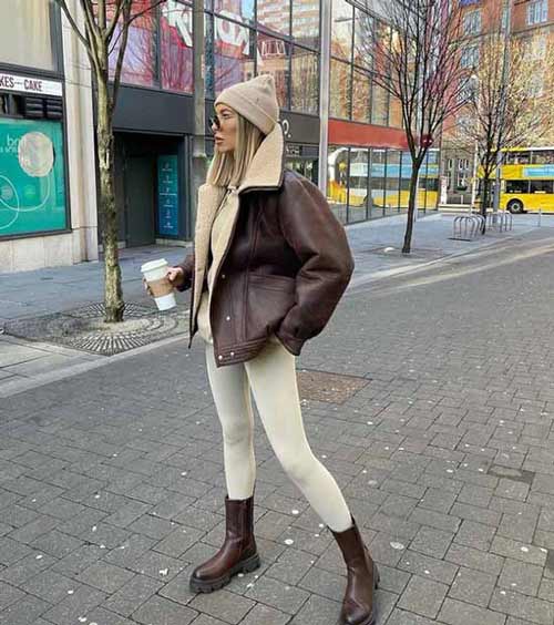 Legging avec des vêtements d'hiver