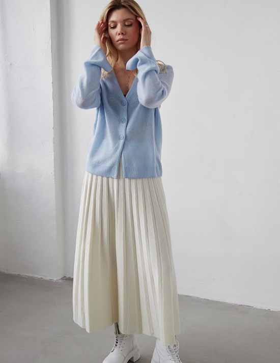 Jupe plissée blanche