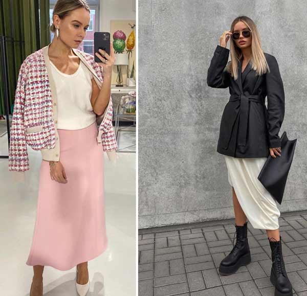 Jupes en satin à la mode printemps-été