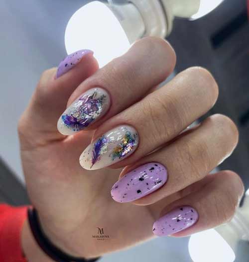 Manucure lilas avec curseurs