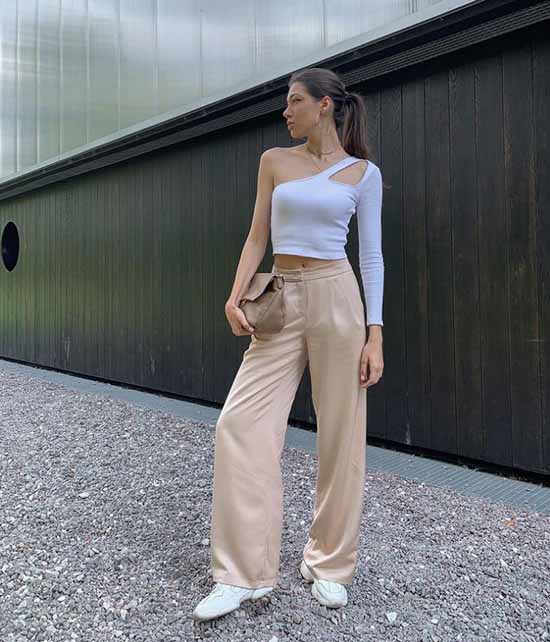 Pantalon large 2021: que porter, photos, idées de looks