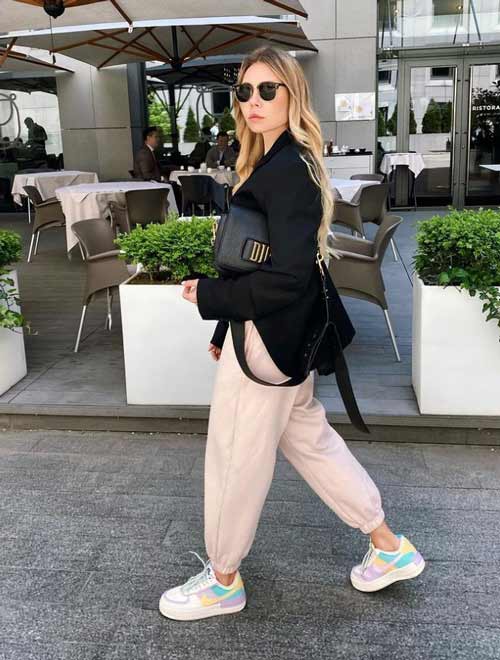 Pantalon de sport à jambe large avec veste