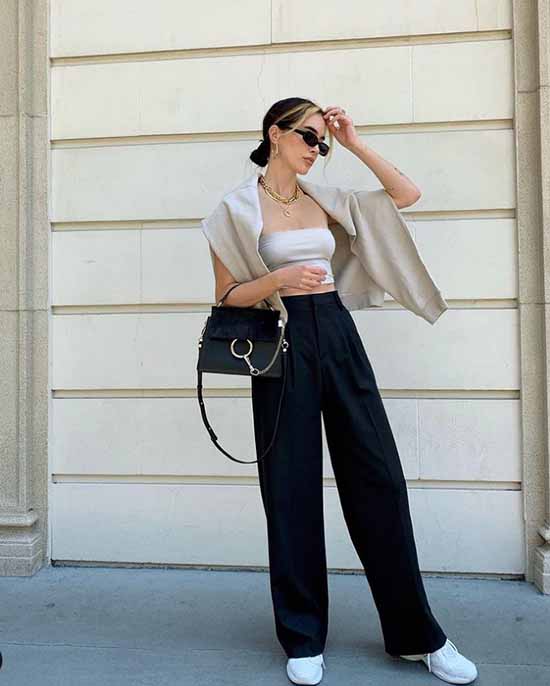Pantalon large 2021: que porter, photos, idées de looks