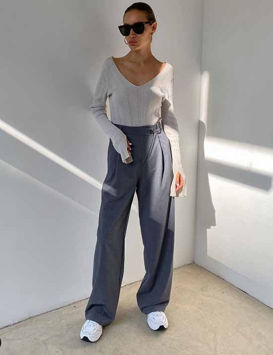 Pantalon large 2021: que porter, photos, idées de looks