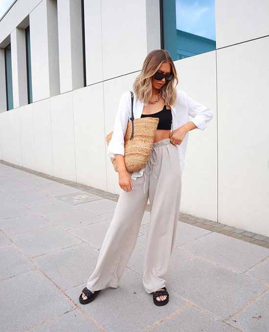 Pantalon large 2021: que porter, photos, idées de looks