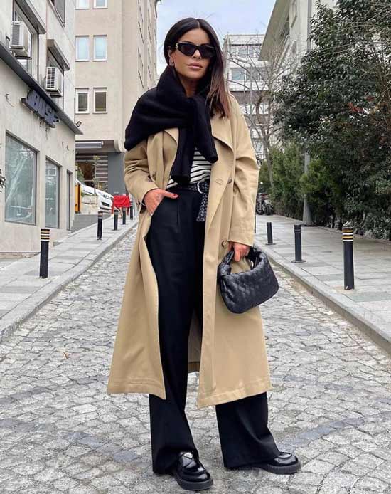 Regardez avec un pantalon large pour le printemps