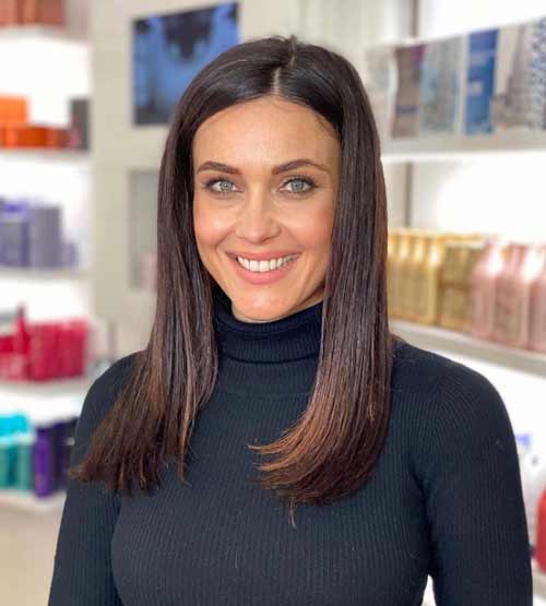 Coupe de cheveux longue coupe droite