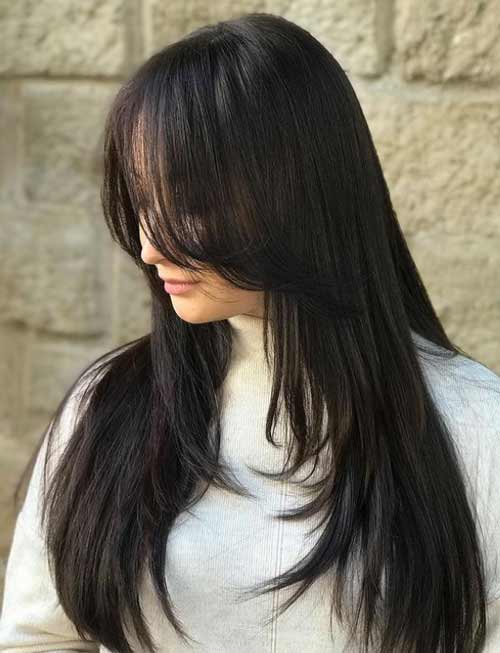 Échelle de coupe de cheveux cheveux longs