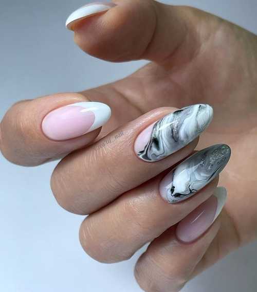 Veste blanche avec gris