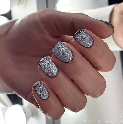 Ongles design oeil de chat gris