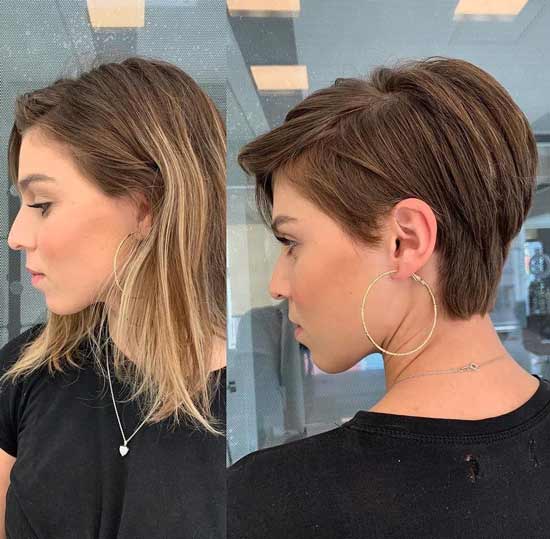 Pixie avec une frange photo