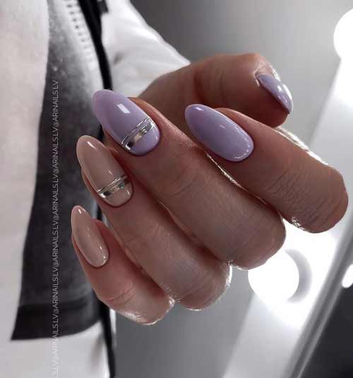 Manucure à rayures en aluminium