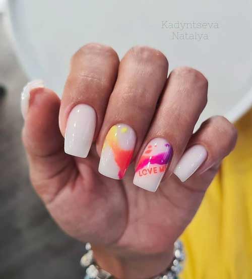 Ongles d'été avec des dessins