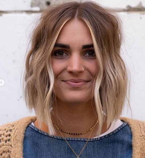 Long bob aux épaules