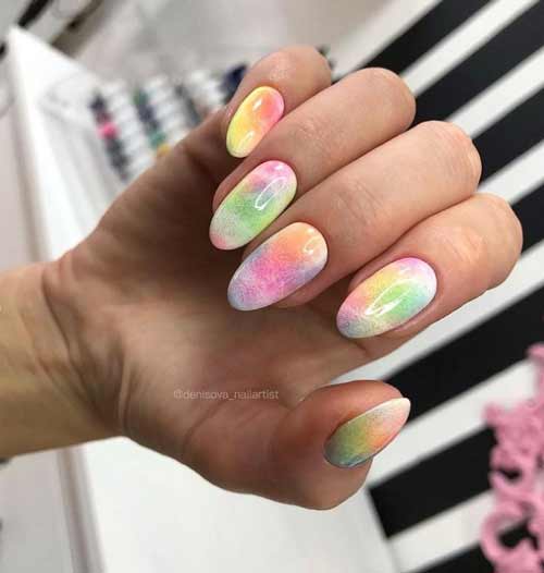 Ongles dégradés pastel