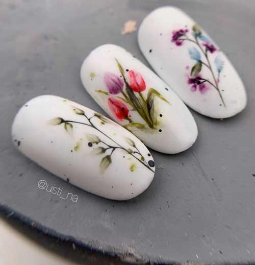 Fleurs sur les ongles