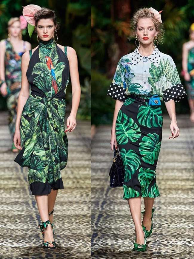 Imprimé tropican dans les vêtements