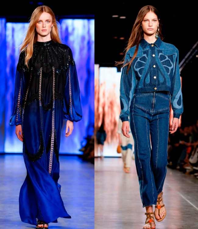 Looks à la mode 2020 des podiums en bleu