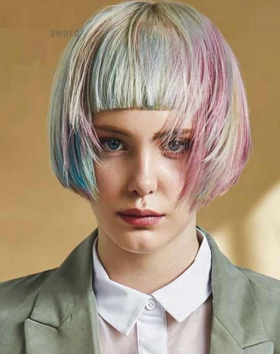 Bob court avec une frange droite