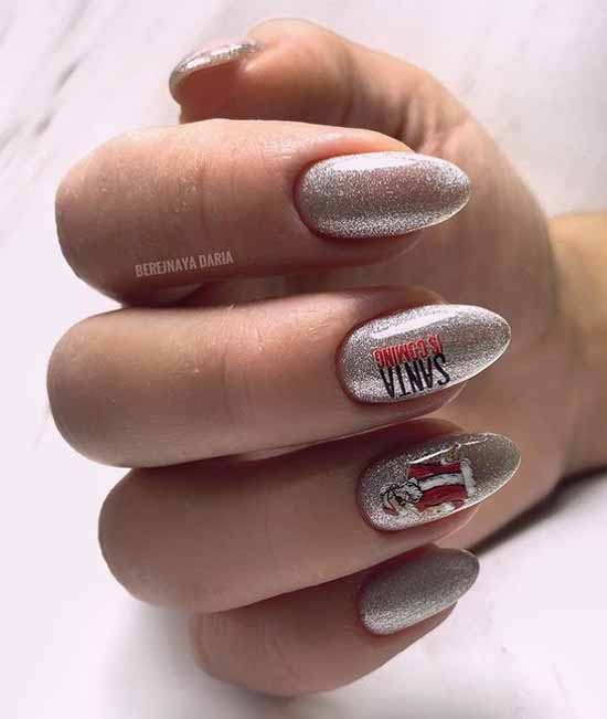 Photo argentée oeil de chat manucure