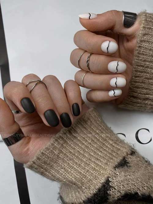 Manucure noir et blanc