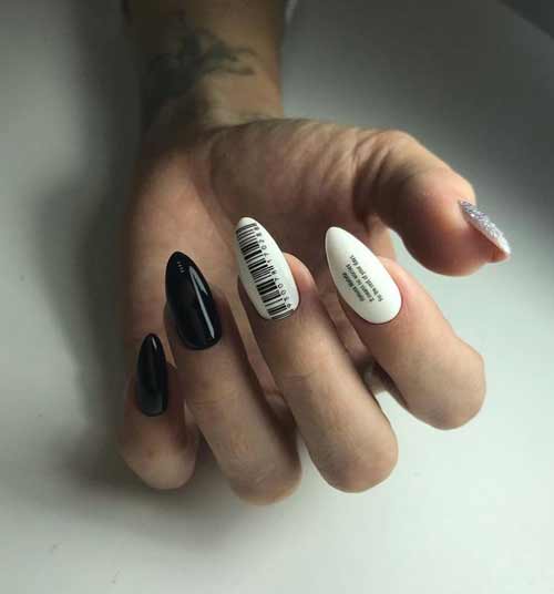 Photo de conception de manucure noir et blanc