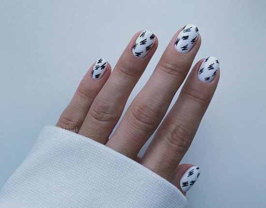 Manucure noir et blanc 2021: photo, top design des ongles