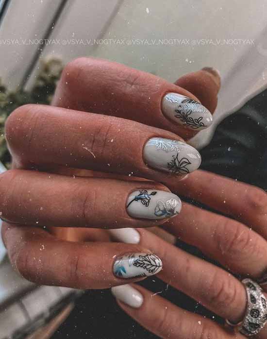 Manucure noir et blanc 2021: photo, top design des ongles