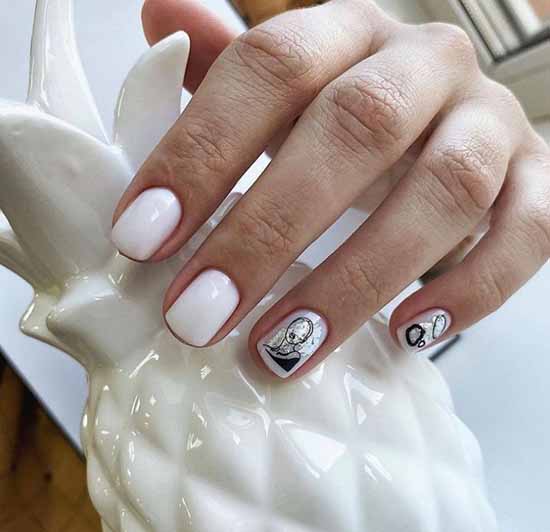 Manucure noir et blanc 2021: photo, top design des ongles