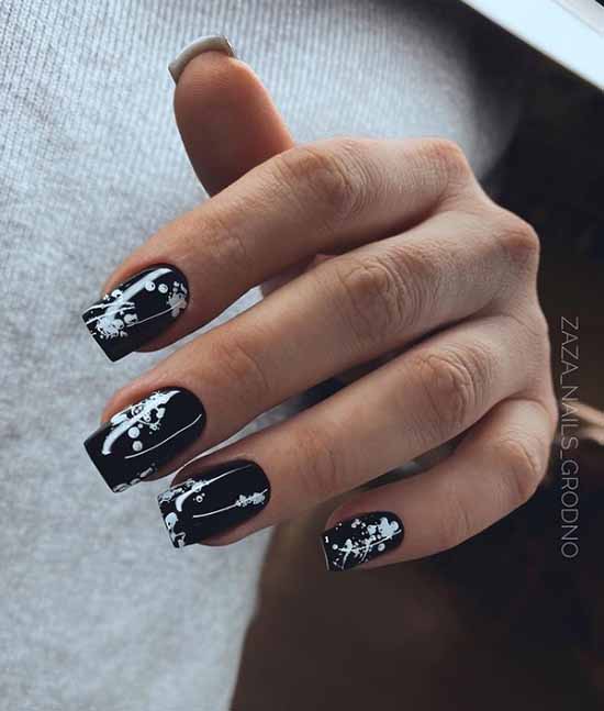 Manucure noir et blanc 2021: photo, top design des ongles
