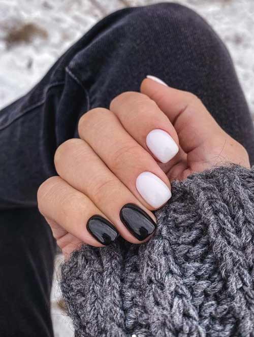Ongles noirs et blancs pointus