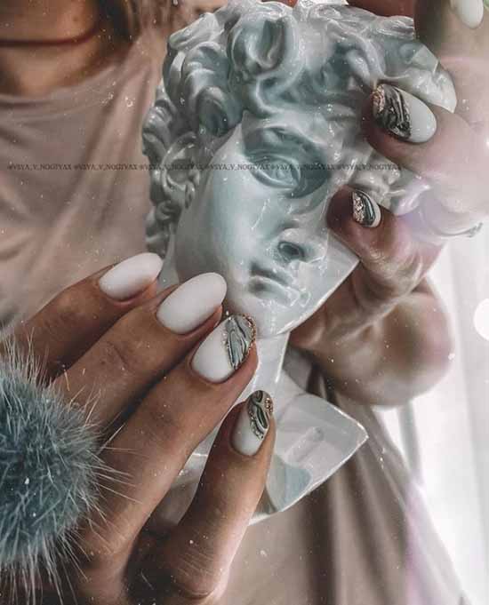Manucure noir et blanc 2021: photo, top design des ongles