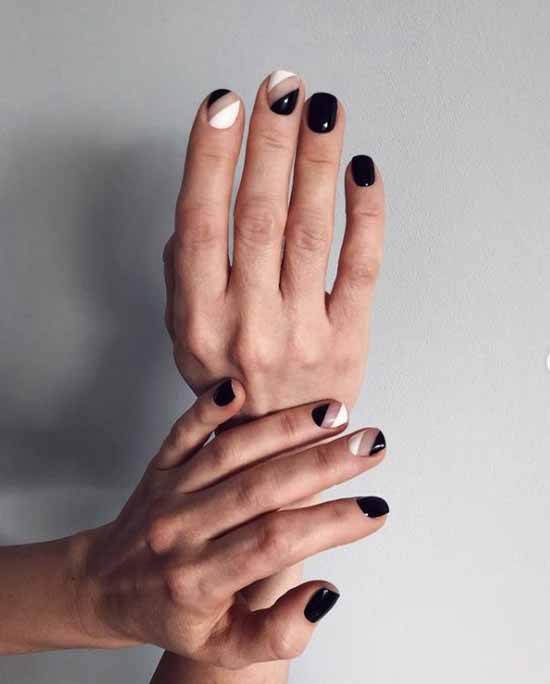 Manucure noir et blanc 2021: photo, top design des ongles