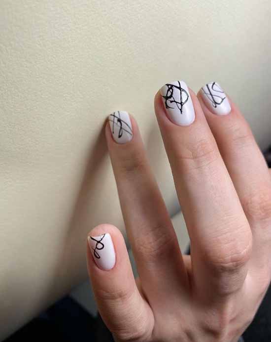 Manucure noir et blanc 2021: photo, top design des ongles