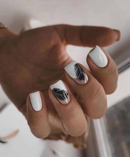 Manucure noir et blanc 2021: photo, top design des ongles
