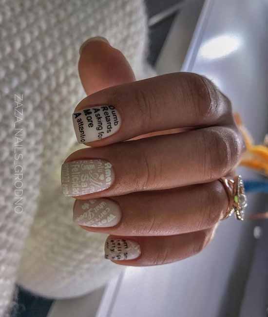 Manucure noir et blanc 2021: photo, top design des ongles