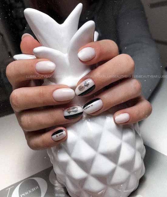Manucure noir et blanc 2021: photo, top design des ongles