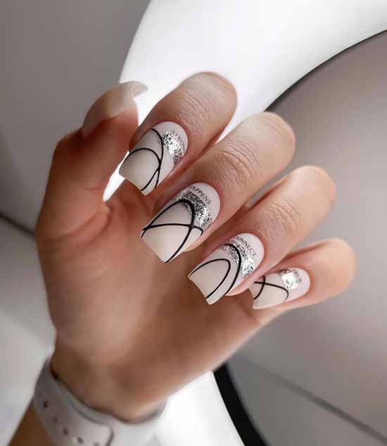 Manucure noir et blanc 2021: photo, top design des ongles