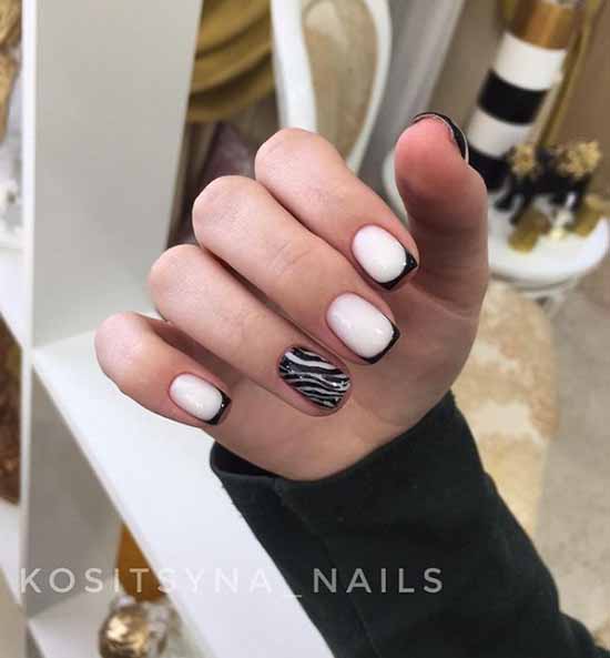Manucure noir et blanc 2021: photo, top design des ongles