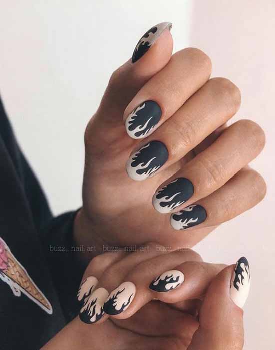 Manucure noir et blanc 2021: photo, top design des ongles