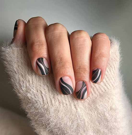 Manucure noir et blanc 2021: photo, top design des ongles