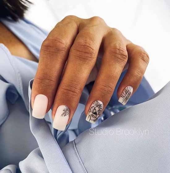 Manucure noir et blanc 2021: photo, top design des ongles