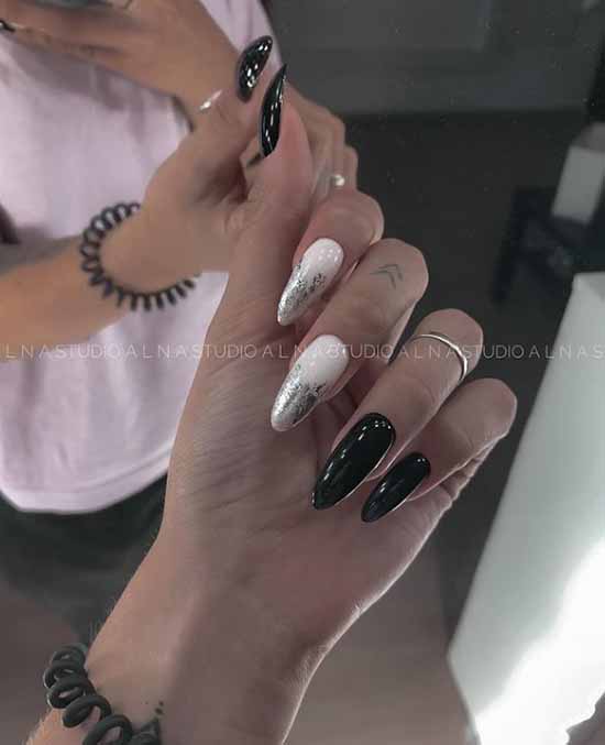Manucure noir et blanc 2021: photo, top design des ongles