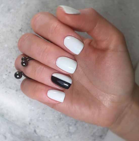 Manucure noir et blanc 2021: photo, top design des ongles