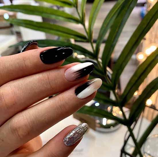 Manucure noir et blanc 2021: photo, top design des ongles