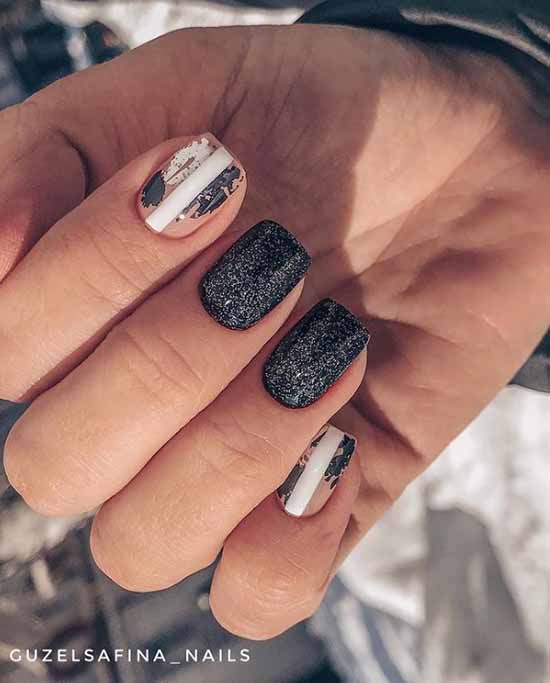 Manucure noir et blanc 2021: photo, top design des ongles