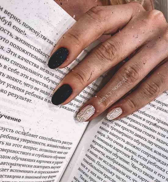 Manucure noir et blanc 2021: photo, top design des ongles
