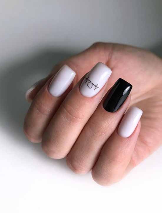 Manucure noir et blanc 2021: photo, top design des ongles