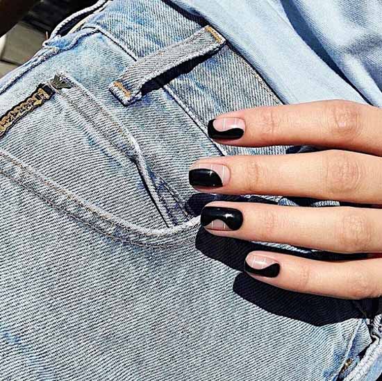 Manucure noir et blanc 2021: photo, top design des ongles