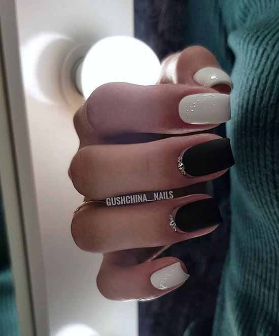 Manucure noir et blanc 2021: photo, top design des ongles